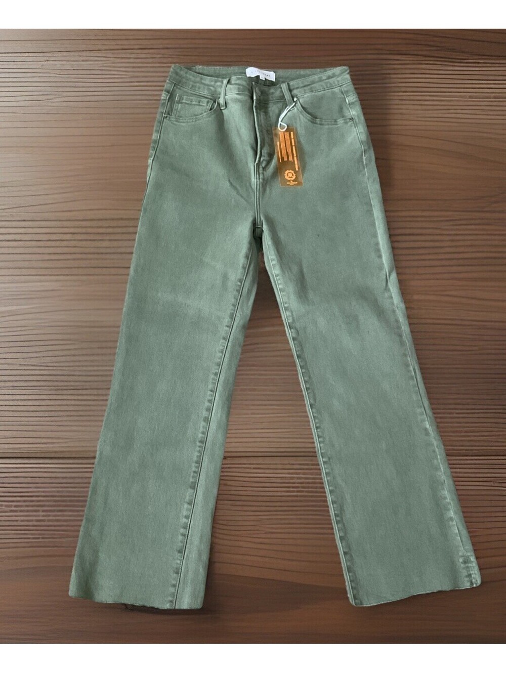 Resin Jeans Womens Size 13 Straight Leg Raw Hew 13/31 Color Green NWT